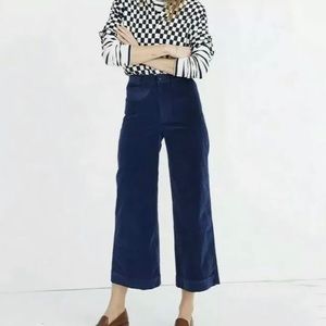 Madewell Emmett Wide-Leg Crop Velveteen Pants-Petite